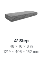 CAMDEN STEP 4' - GRANITE GREY
