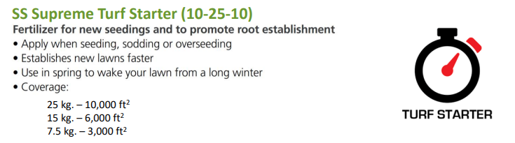 TURF STARTER FERTILIZER 10-25-10 15KG