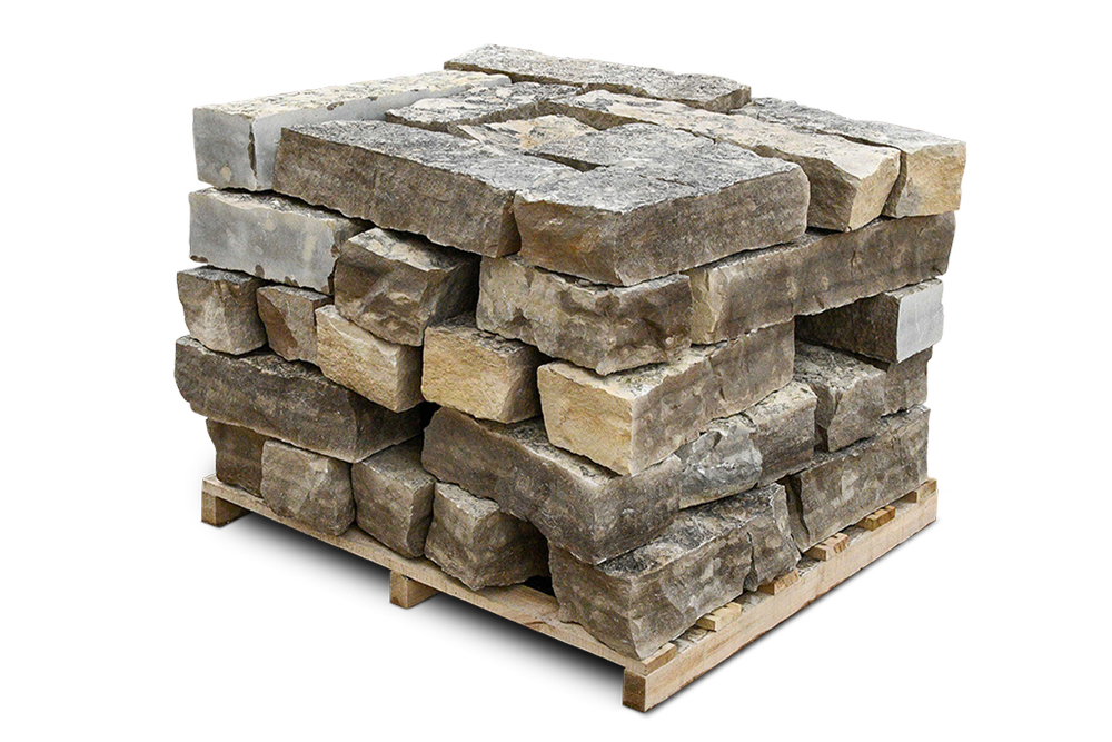 PENINSULA GUILLOTINED 4"-5"X8H WALL STONE (GREY/BUFF)