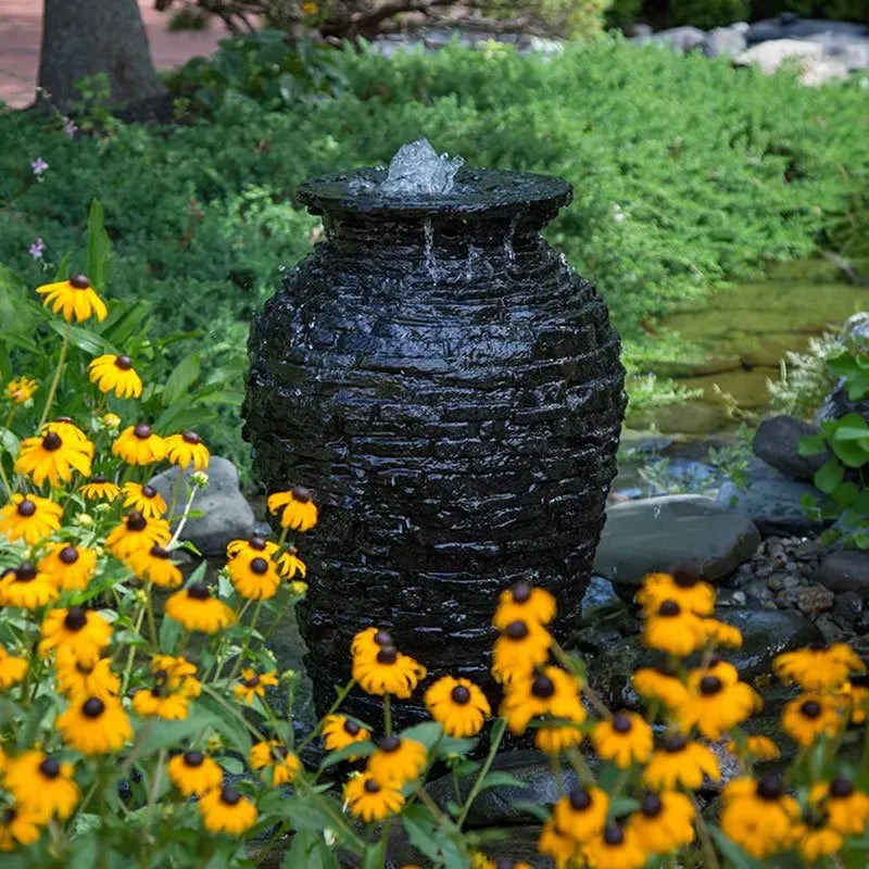 STACKED SLATE URN FOUNTAIN KIT 33.5"