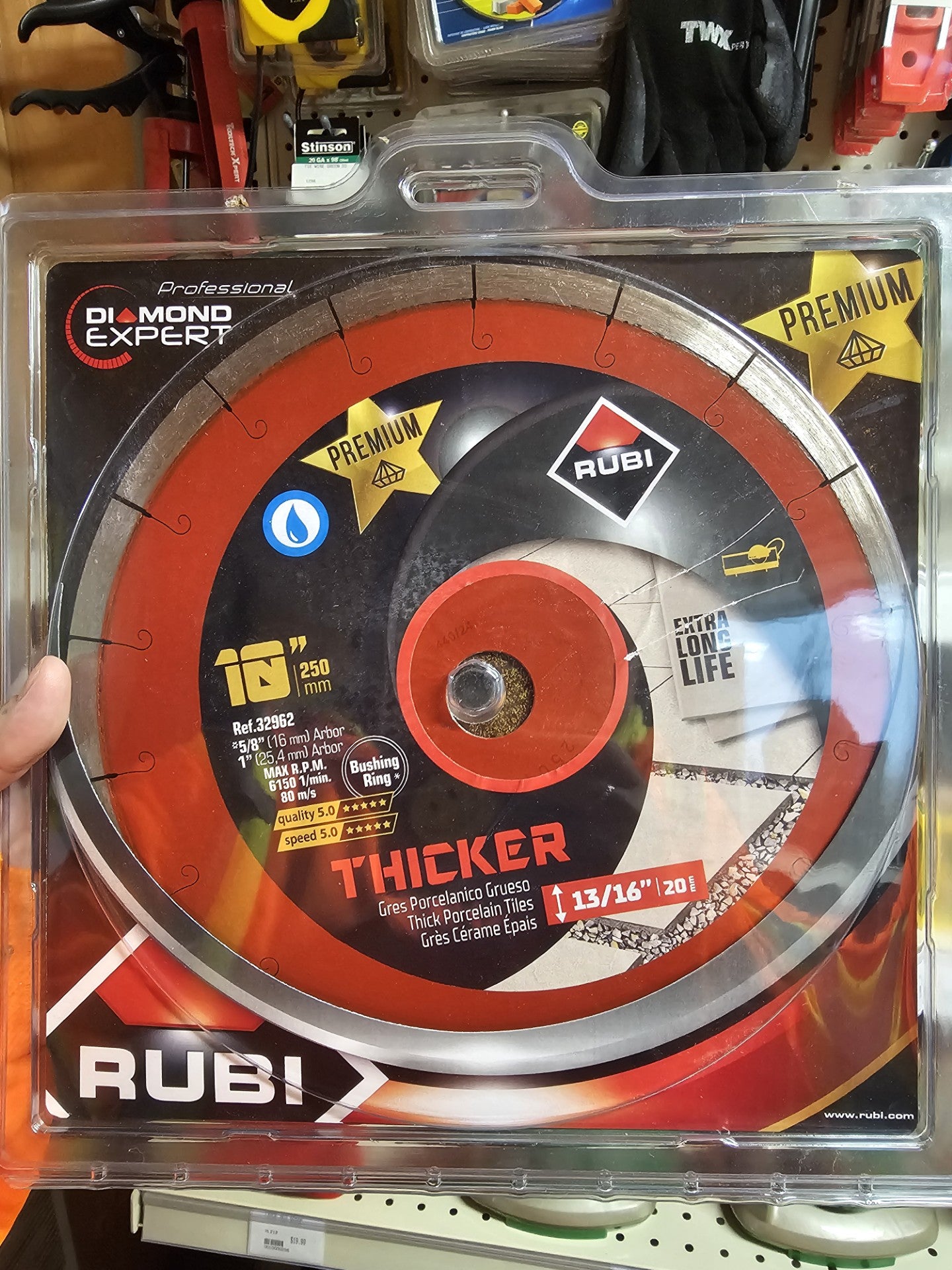 RUBI 10" THICKER PREMIUM WET CUT BLADE - NATURAL STONE & PORCELAIN