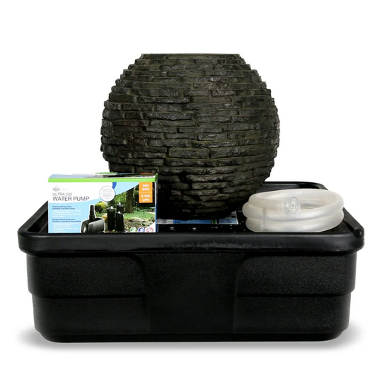 STACKED SLATE SPHERE FOUNTAIN KIT 18"
