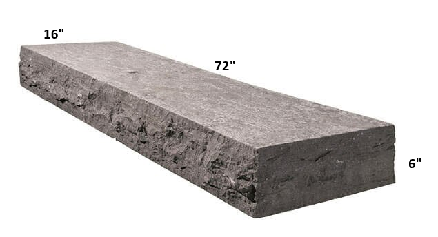 SILVER GREY STEPS 16"X72"X6" FLAMED TOP