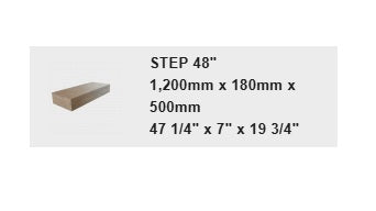 SIENASTONE SMOOTH STEP 48" CLIFFSIDE GREY