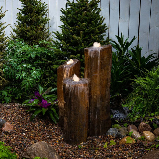 FAUX BASALT COLUMN SET OF 3 FOUNTAIN KIT