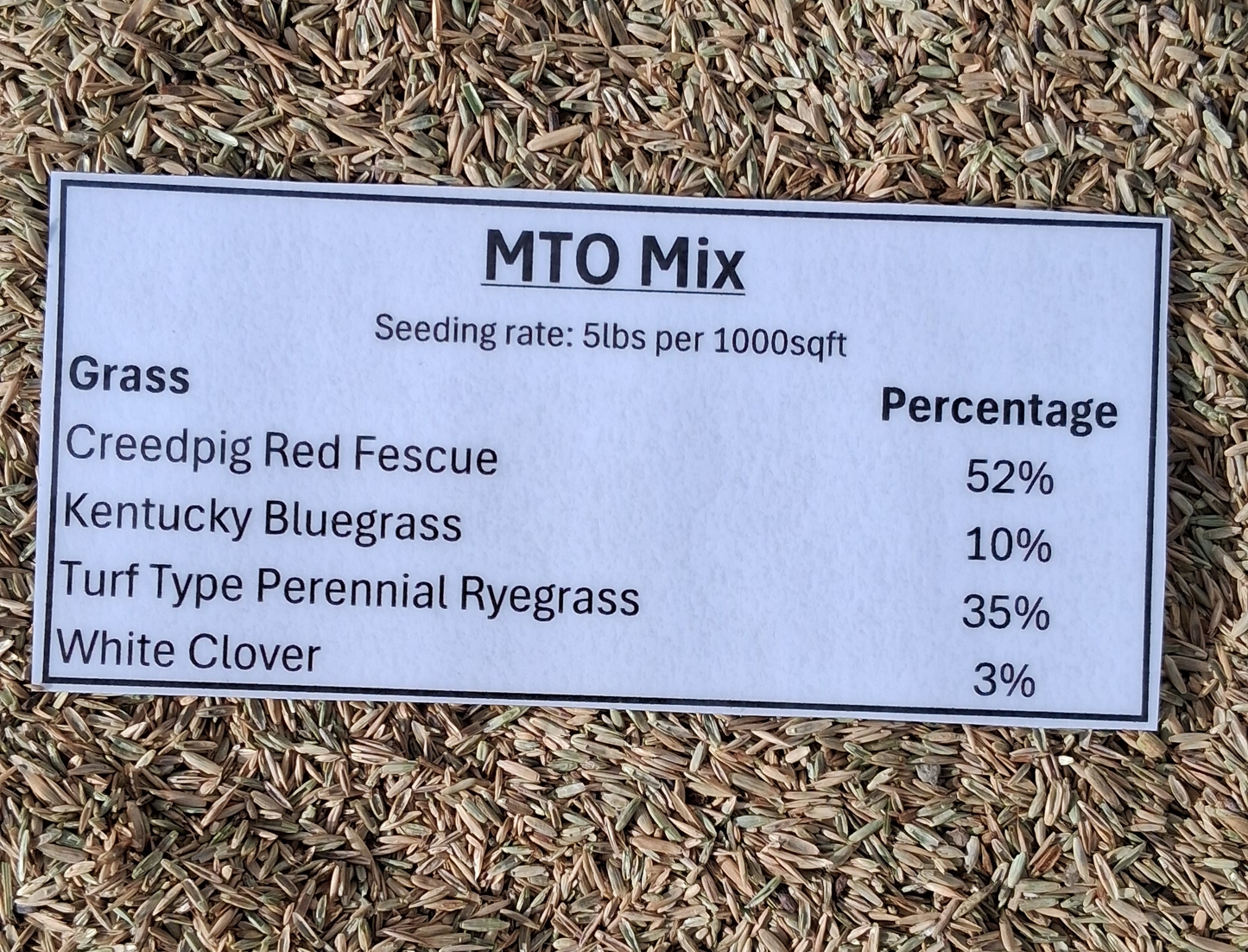 MTO ROAD SPEC GRASS SEED 55 LB BAG