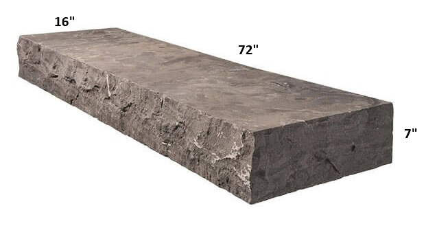 SILVER GREY STEPS 16"X72"X7" FLAMED TOP
