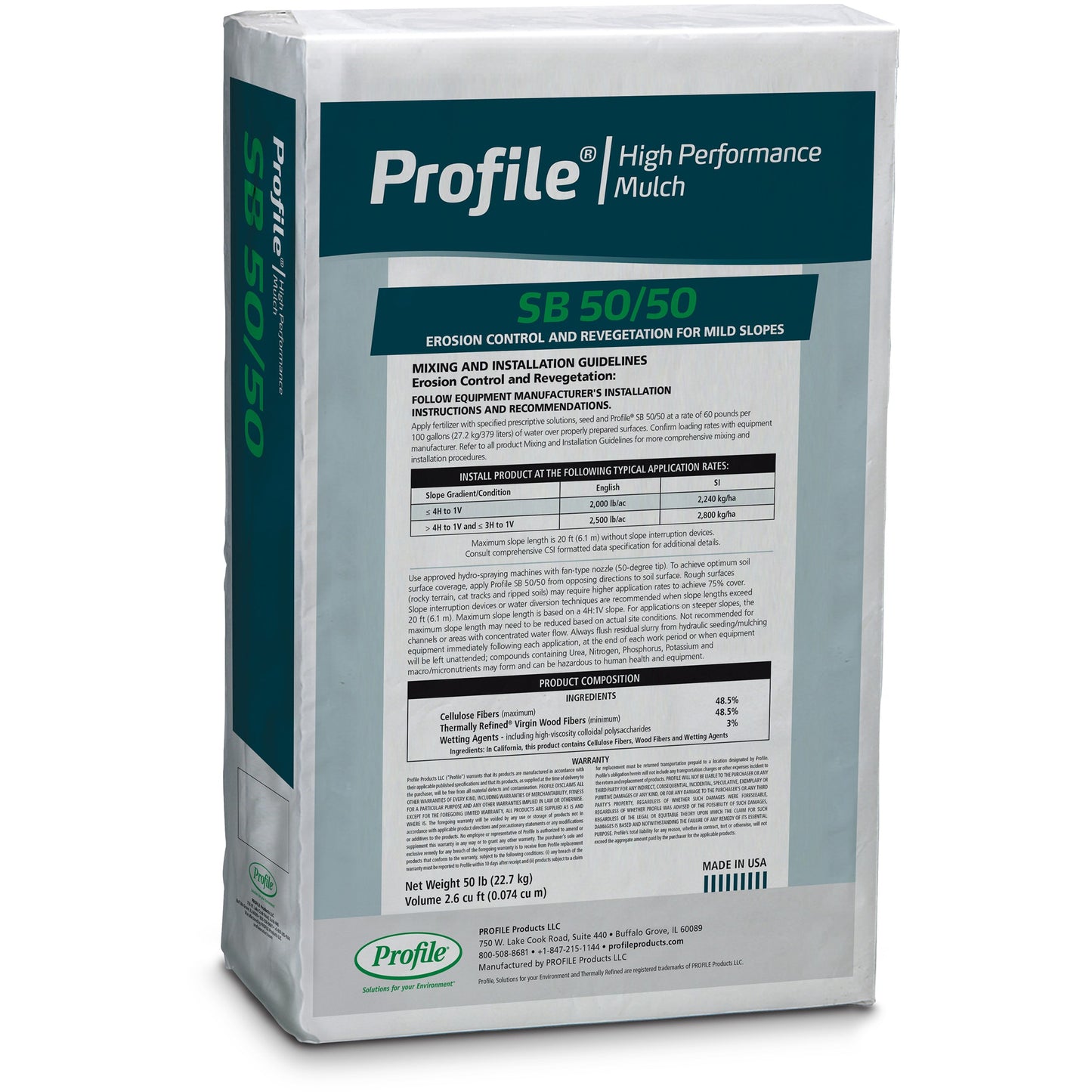 50/50 WITH TACKIFIER- HYDROBALE FOR HYDROSEEDING 50 LB