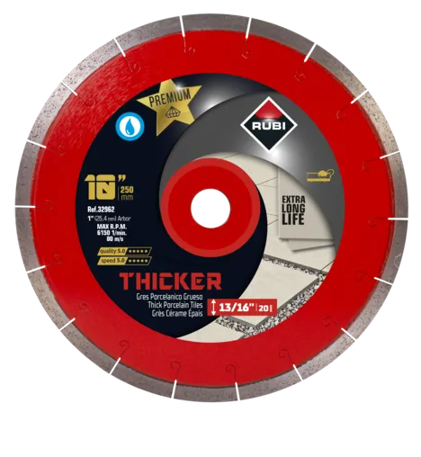 RUBI 10" THICKER PREMIUM WET CUT BLADE - NATURAL STONE & PORCELAIN