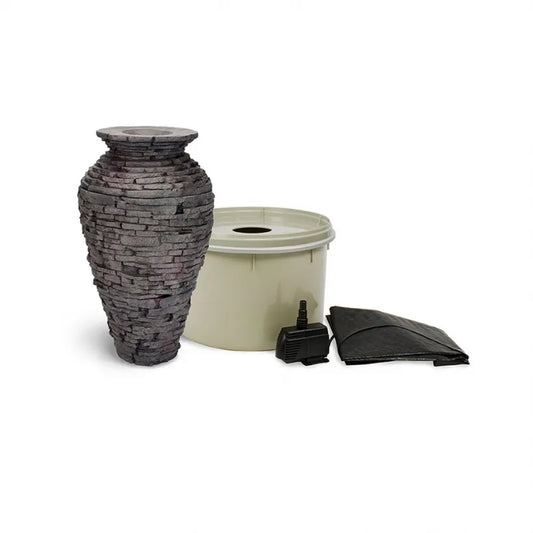 STACKED SLATE URN FOUNTAIN KIT 33.5"